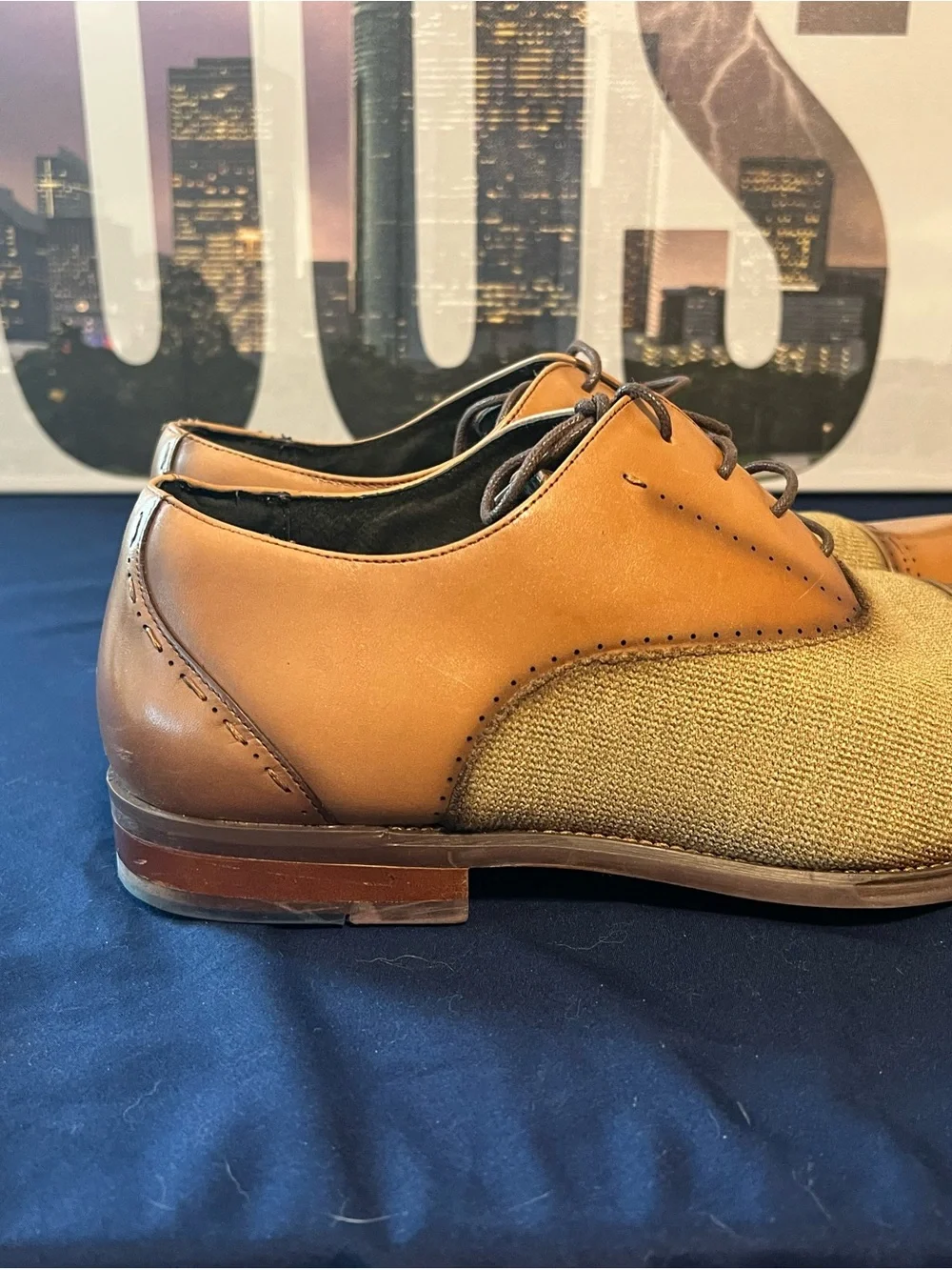 Stacy Adams Two-Tone Brown and Tan Cap-Toe Oxford